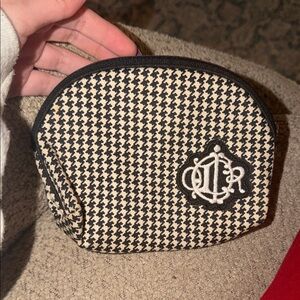 Dior Black and Cream Houndstooth Pouch